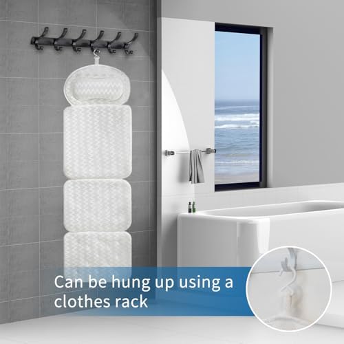 Bath Pillows for Tub,Full Body Bath Pillow for Bathtub,Luxury Bathtub Pillow – Extra Soft Tub Cushion for Head, Neck & Back Support, Skin-Friendly and Comfortable, 4D Air Mesh,Laundry Bag,Quick-Drying