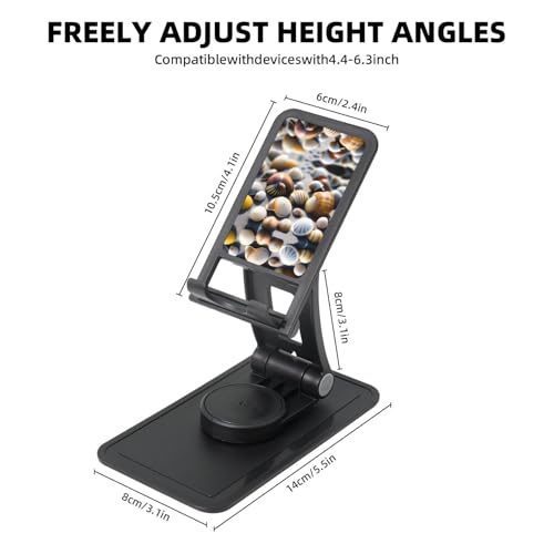 Conch On The Beach Cell Phone Stand 360° Adjustable Desktop Phone Holder Cradle Compatible With Most Mobile Phones Black