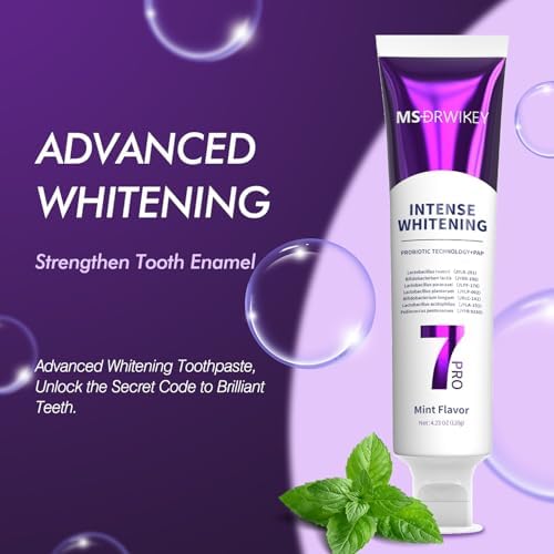 SP-6 Whitening Toothpaste 2-Pack & 7-Pro Whitening Toothpaste, 6 Probiotics, Enamel Safe, Fluoride-Free and Gum Health