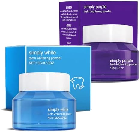 Teeth Whitening Deluxe Powder, Stain Removal, No Sensitivity, Mint Flavor, 2 PCS