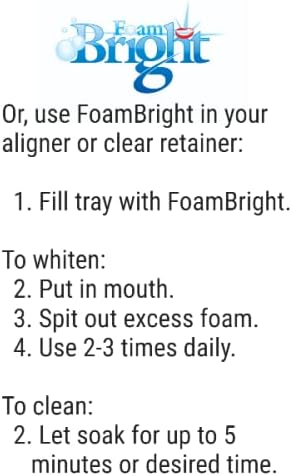 Aligner & Retainer Cleaner Foam Bright, Teeth Whitening Foam, Great for Invisalign, Candid, Byte, Night Guard, Mouth Guard, Dentures, Whitener, Toothpaste & Braces Cleaner, Peroxide Free
