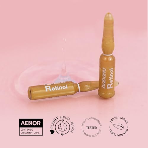 Babaria - Retinol Ampollas Antiedad Procollagen, Piel Renovada, Firme y Elástica, con Vitamin A Premium, Apto para Todo Tipo de Pieles, Incluso Sensibles - 5 Uds de 2 ml