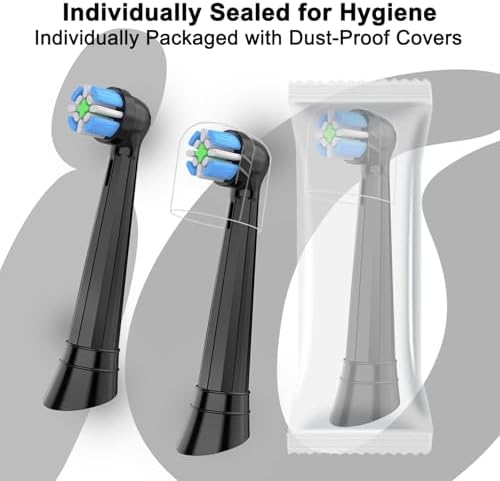 6PCS Oral B iO Toothbrush Head Replacements Compatible with Oral B IO 2/3/4/5/6/7/8/9/10 Series Electric Toothbrushes,Round bristles Cleans Deep and Protect Teeth and Gums, Black