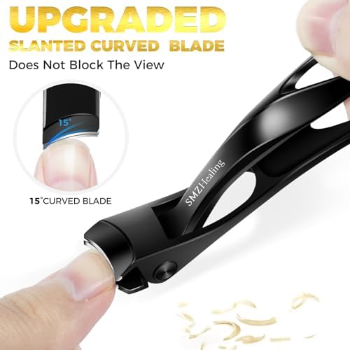 2025 Toenail Clippers for Seniors Thick Toenails, 15 Degrees Angled Head Heavy Duty Large Toe Nail Clippers for Men Thick Nails, 45 Degrees Slanted Curved Blade Ingrown Toenail Clippers