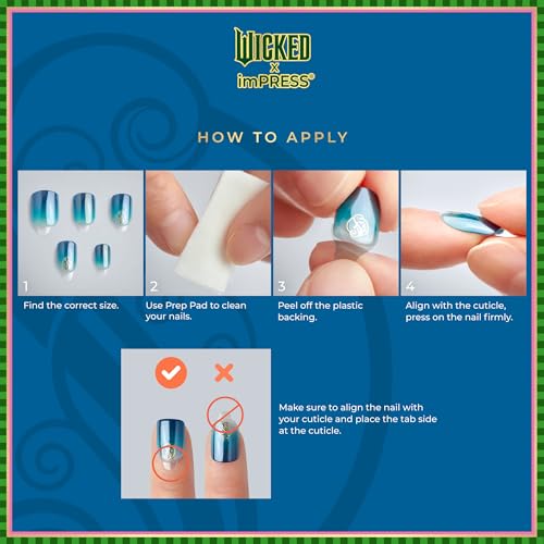 WICKED X imPRESS Press On Nails, ‘Perfectly Pink’, Pink, Medium Almond, New Improved Adhesive, Up To 10 Day Hold, Includes 30 Fake Nails, 1 Prep Pad, 1 Manicure Stick, 1 Mini File