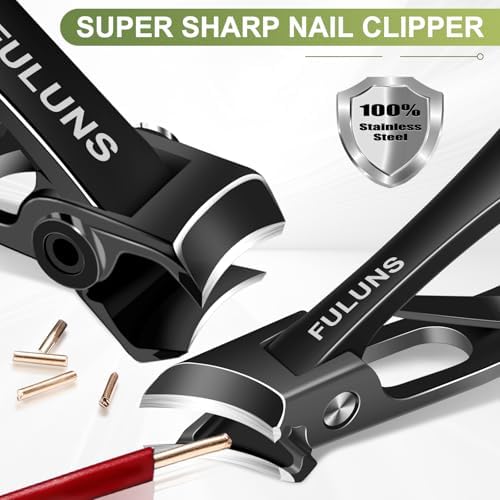 Toenail Clippers for Men Thick Nails,Slanted Curved Ingrown Nail Clippers for Seniors Heavy Duty Toe Nail Clippers with Wide Jaw Opening Fingernail Clippers Nail Cutter with Long Handle for Women