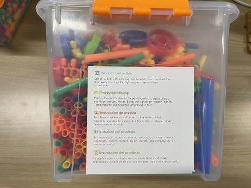 1000 Pieces Reusable Construction Tubes and Connectors Toys, Fort Building Toys for Kids, STEM Creative Building Games for Boys and Girls Ages 4 5 6 7 8 Years Old