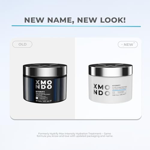 XMONDO Hydrify Ultra Hydrating Mask - Deep Conditioning Treatment for Dry, Damaged Hair, Intense Moisture with Hyaluronic Acid, Shea Butter, and Our Signature 6 Oil Blend 7.95 fl. oz.,