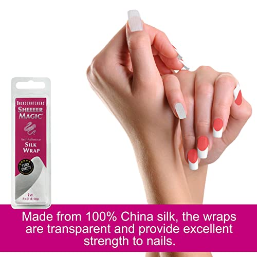 Backscratchers Sheeeer Magic Silk Wrap - Self Adhesive Manicure Nail Art Tool - DIY Nail Extension - 2 Count