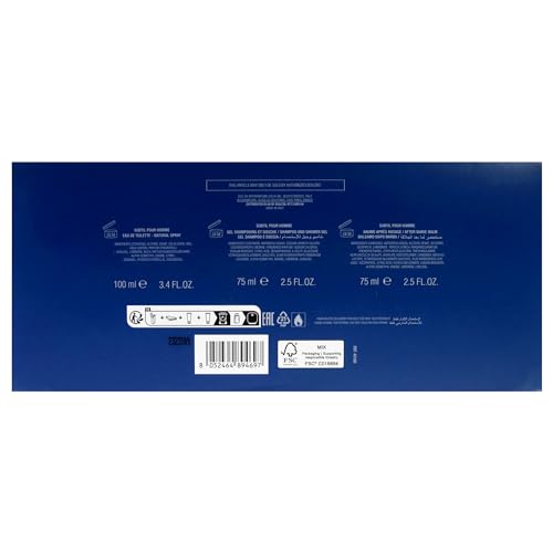 Salvatore Ferragamo Subtil for Men - 3 Pc Gift Set 3.4oz EDT Spray, 2.5oz Shampoo and Shower Gel, 1.7oz After Shave Balm