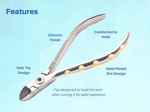 ARTMAN INSTRUMENTS Braces Wire Cutter – Orthodontic Dental Tool Pliers with Tungsten Carbide Inserts, Gold-Plated Handle, Autoclavable, Durable Cutting Edge