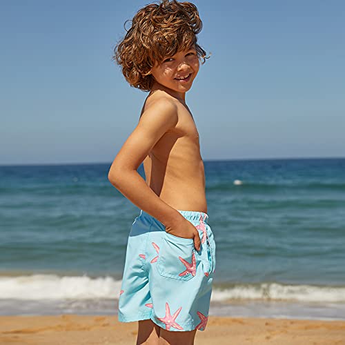 maamgic Boys Swim Trunks Toddler Swim Shorts Little Boys Bathing Suit Swimsuit Toddler Boy Swimwear,Starfish-lake Blue,2 T