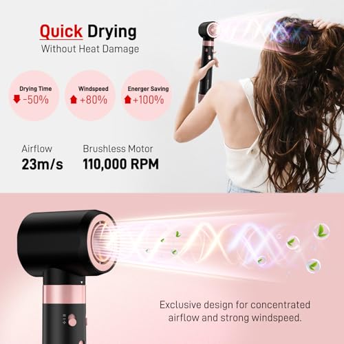 3 in 1 Air Styler with High-Speed Hair Dryer Brush & Air Wrap Curler for Curling, Negative Ions Frizz-Free Styling Drying, No Heat Damage, Fit for All Hair Types Hot Hair Styler with Travel Case
