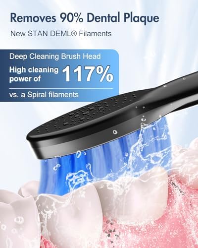7MAGIC Model D26 Electric Toothbrush Heads, Replacement Toothbrush Heads for Deep Cleaning, Durable and Effective, 2 Pack Toothbrush Replacement Brush Heads, Black
