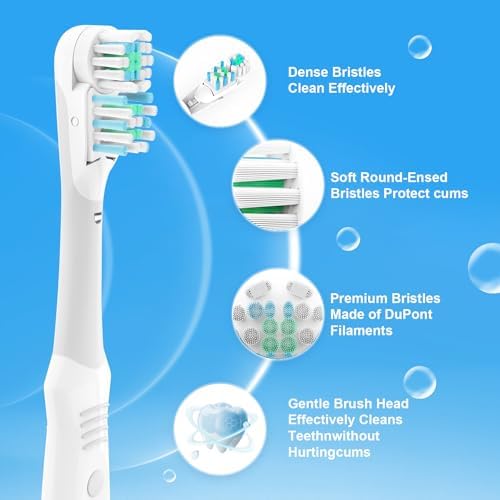 12 Pcs 3D White Replacement Toothbrush Heads Dual Clean Replacements Attachments Brush Heads Sensitive Refill Accessories fit for Oral B 4732 3733 4734