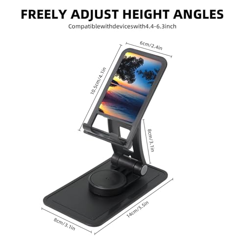 Evening Sunset On The Beach Cell Phone Stand 360° Adjustable Desktop Phone Holder Cradle Compatible With Most Mobile Phones Black