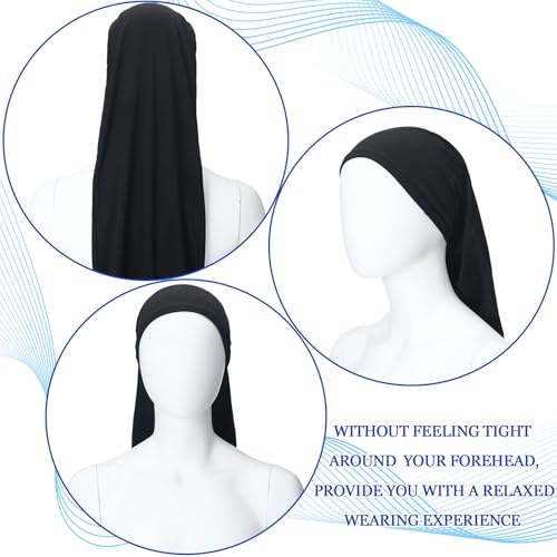 2 Pcs Jumbo Black Dreadlock Cap Hair Dreads Head Wrap Loc Wraps for Dreads Hair Accessories for Men Women Sleeping(30 Inch)