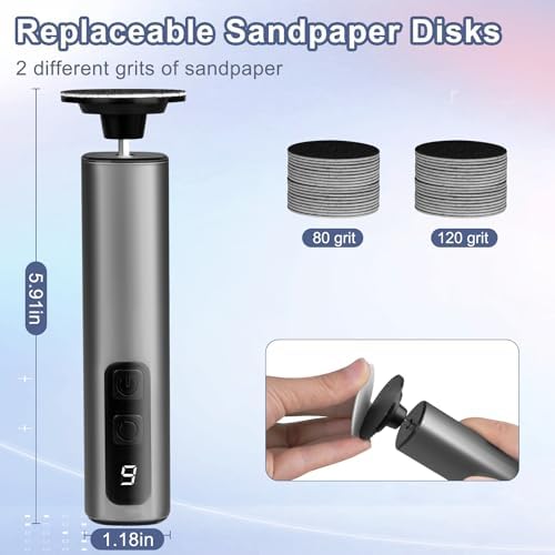 Electric Foot Callus Remover，2 in 1 Callus Romover for Feet, 9 Speed Adjustable Professional Electric Foot Sanders with Rechargeable Battery, Foot File Pedicure Foot Scrubber for Women Men