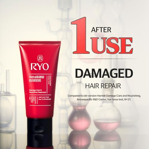 RYO Damage Care & Nourishing Treatment with Korean Ginseng & Caffeine - Deep Conditioning Mask for Repair and Moisturizing, Anti Loss Care, Strengthening hair roots, 10 Fl Oz.