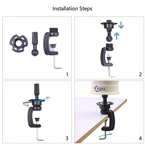 EERYA 21-24 Inch Canvas Block Head Set for Wig Display Making Hair Weave and Styling Mannequin Head with Mount Hole C Stand, Styling Hair Clips, T Needle, C Needles, Thread, Lace Wig Caps (22 Inch)