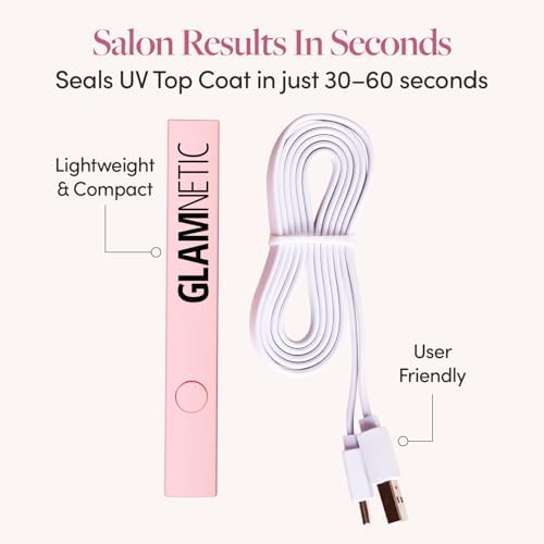 Glamnetic Handheld UV LED Lamp | Compact, Travel-Fiendly Curing Lamp for Nails | Lightweight & Easy to Use | USB Compatible