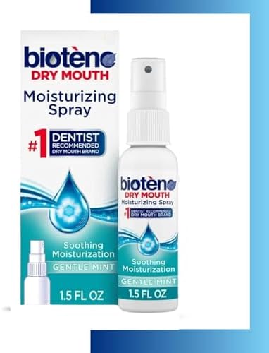 Biotene Moisturizing Mouth® Spray for Dry Mouth®, Fresh Mint Flavor, Alcohol-Free, 1.5 fl oz – Travel Size Oral Spray for Bad Breath, Gentle Mint for Children and Adults (Pack of 1)