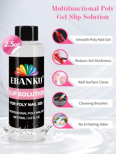 EBANKU Poly Gel Toenail Kit, Reusable Toe Dual Nail Forms with 2.5oz Slip Solution Poly Gel Nail Kit for Toe Nail Tips for Women with Double-end Brush, File, Clips, Liquid Container, 120PCS, 120 Sizes