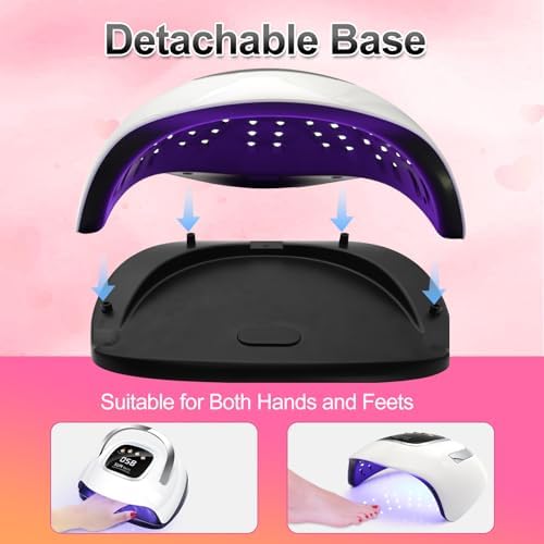 LKE UV Nail Lamp, Nail Dryer 220W UV Light for Nails with 4 Timers LED Lamp Gel Polish Kit Professional Art Tools Automatic Sensor
