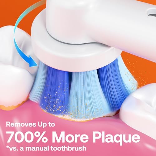 Replacement Toothbrush Heads | Compatible with All Oral-B Braun Handles (Except iO and Sonic) | Electric Toothbrush Round Brush Heads Refill Pro 500/1000/1500/3000/3757/5000/7000/7500/8000/R2, 5 Count