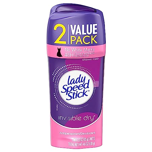 Lady Speed Stick Invisible Dry Antiperspirant Deodorant, Shower Fresh, 2.3oz Twin Pack