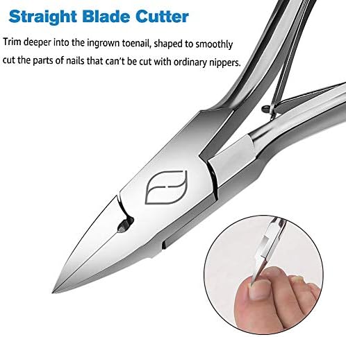 FERYES Toenail Clippers Straight Blade for Thick Toenails, Nail Clippers for Thick and Ingrown Nails - High Temperature Forging Stainless Steel Toe Nail Tools