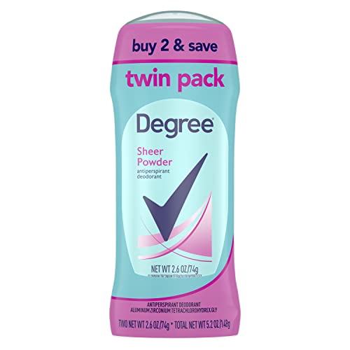 Degree Original Antiperspirant Deodorant 48-Hour Sweat And Odor Protection Sheer Powder Antiperspirant For Women 2.6 Ounce (Pack of 2)