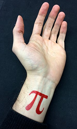 Pi Symbol Temporary Tattoos, Pi Day Math Party Favors, (6 Sheets)
