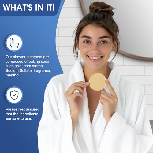 Shower Steamers, 18 Pack Set Shower Bombs with 6 Organic & Natural Fragrance, Self-Care & Relaxation Presents for Women and Men, Ideal for Personal Care and Birthday, Halloween Presents