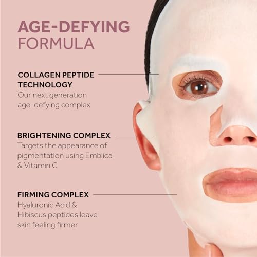 No7 Restore and Renew Multi-Action Face and Neck Serum Boost Mask – Anti-Aging, Firming, Wrinkle-Reducing Sheet Mask for Hydrating and Brightening Uneven Skin Tone