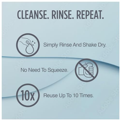 HartFelt [10 Pack] Regular Exfoliating Facial Sponge for Face - Daily Cleansing Face Scrubber - Buf Dirt Away with Puf Styled Reusable Face Pads for Removing Makeup, Dirt, and Dead Skin - Made in USA