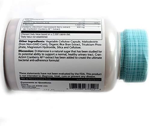 D-Mannose with CranActin Solaray 120 VCaps, Pack of 2