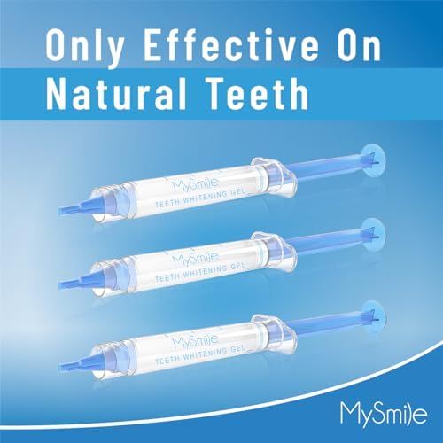 MySmile Teeth Whitening Kit with LED Light, 10 Min Non-Sensitive Fast Teeth Whitener with 3 Carbamide Peroxide Whitening Gel, Helps to Remove Stains from Coffee, Smoking, Wines, Soda, Food