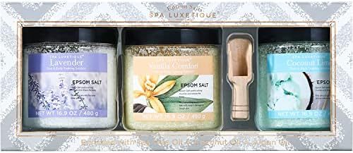Bath Salts for Soaking, Spa Luxetique Epsom Salts Gifts Set for Women, 3.17lbs Bath Salts for Women, Epsom Salts for Soaking, Mother's Day Christmas Gifts for Woman Mom