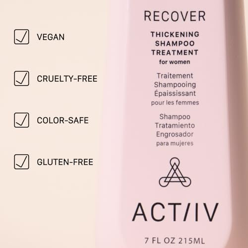 ACTIIV Recover Thickening Shampoo Treatment For Women | Supports the Appearance of Fuller, Healthier-Looking Hair, Supports Scalp Health, Plant-Based, Color-Safe, Vegan, All Hair Types