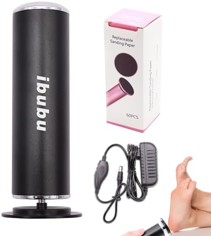 Electric Feet Callus Remover Professional Powerful Foot File Pedicure Grinder Sanders with 60PCS Replacement Sandpaper Discs Heel Scraper for Dead Dry Crack Skin Calluses Speed Adjustable Black