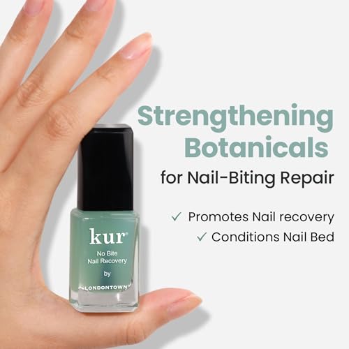 LONDONTOWN No Bite Nail Recovery - Nail Biting Thumb Sucking Deterrent - Bitter Non Toxic Nail Polish Treatment for Kids Adults - Fortified Strengthener and Growth Care Formula .40fl oz