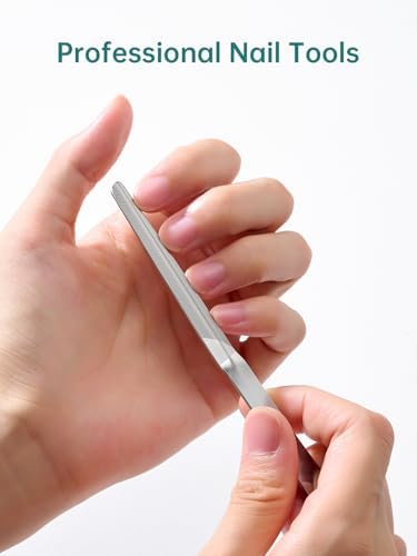 MR.GREEN Curved Nail File – Double-Sided Metal Nail File for Men & Women with Protective Travel Case, Ergonomic Anti-Slip Handle, Washable & Reusable, for Fingernails & Toenails