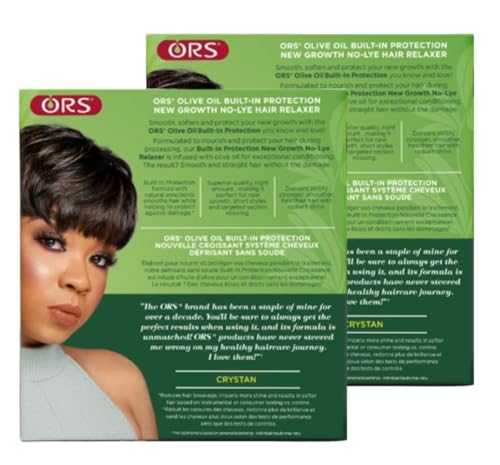 ORS Olive Oil Build-In Protection New Growth No-Lye Hair Relaxer - Extra Strength (Pack of 2)
