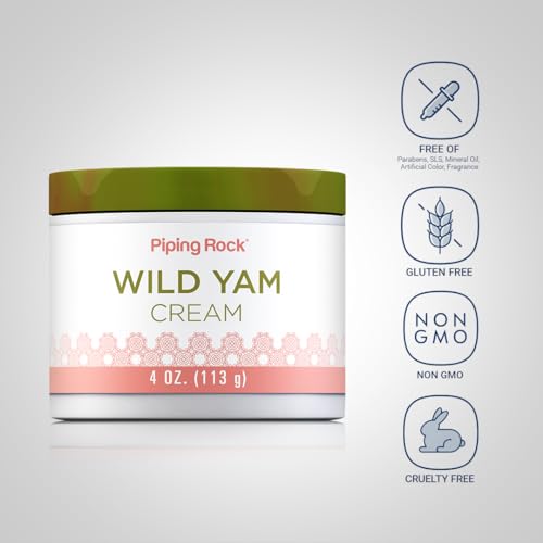 Piping Rock Wild Yam Cream | 4 oz | for Men and Women | Non GMO, Gluten Free
