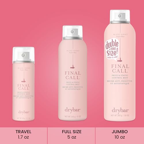 Drybar Final Call Frizz & Static Control Mist | Fights Frizz, Tames Flyaways to Maintain Smooth and Shiny Blowouts, 24 Hour Frizz Control & 72 Hour Static Control