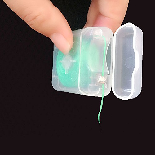 8Pcs/Pack Dental Flosser Mint Flavor Dental Floss Built-in Spool Flat Wire Replacement Core Dental Floss 50M Each(Comes with A Box for Easy Carrying) (Green)