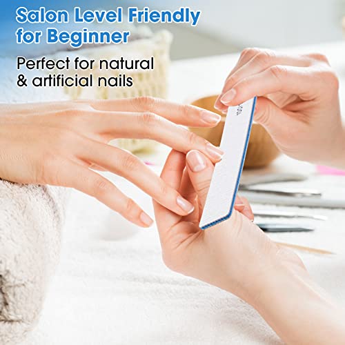 200 Pcs 100/180 Grit Nail Files, Reusable Nail File Double Sided Emery Boards for Acrylic and Gel Nails, Professional Fingernail Files Manicure Tools for Filers Salons Home Pedicure Beauty