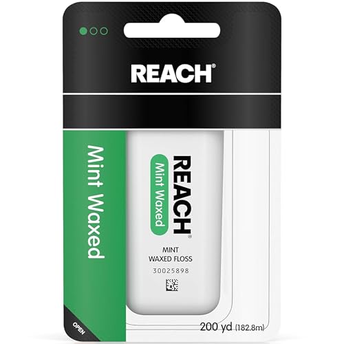 Reach Dental Floss, Waxed, Mint, 200 Yard (Pack of 5)