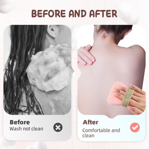 Bath Soap Sponge 2025 New Bath Sponge Soap Pouch for Rich Bubbles, 2 Pack Soap Bag with Different Levels of Roughness: Deep & Gentle, Bar Soap Saver Pocket Body Scrubber Shower Sponge Loofah (D)